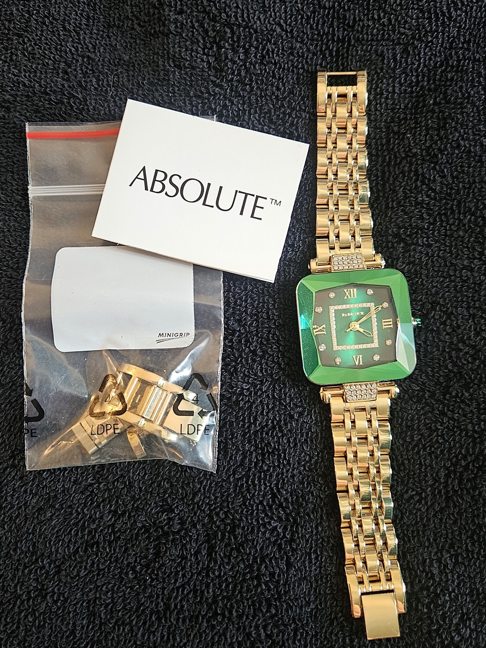 Absolute Gold-Tone Women's Watch with Green Dial